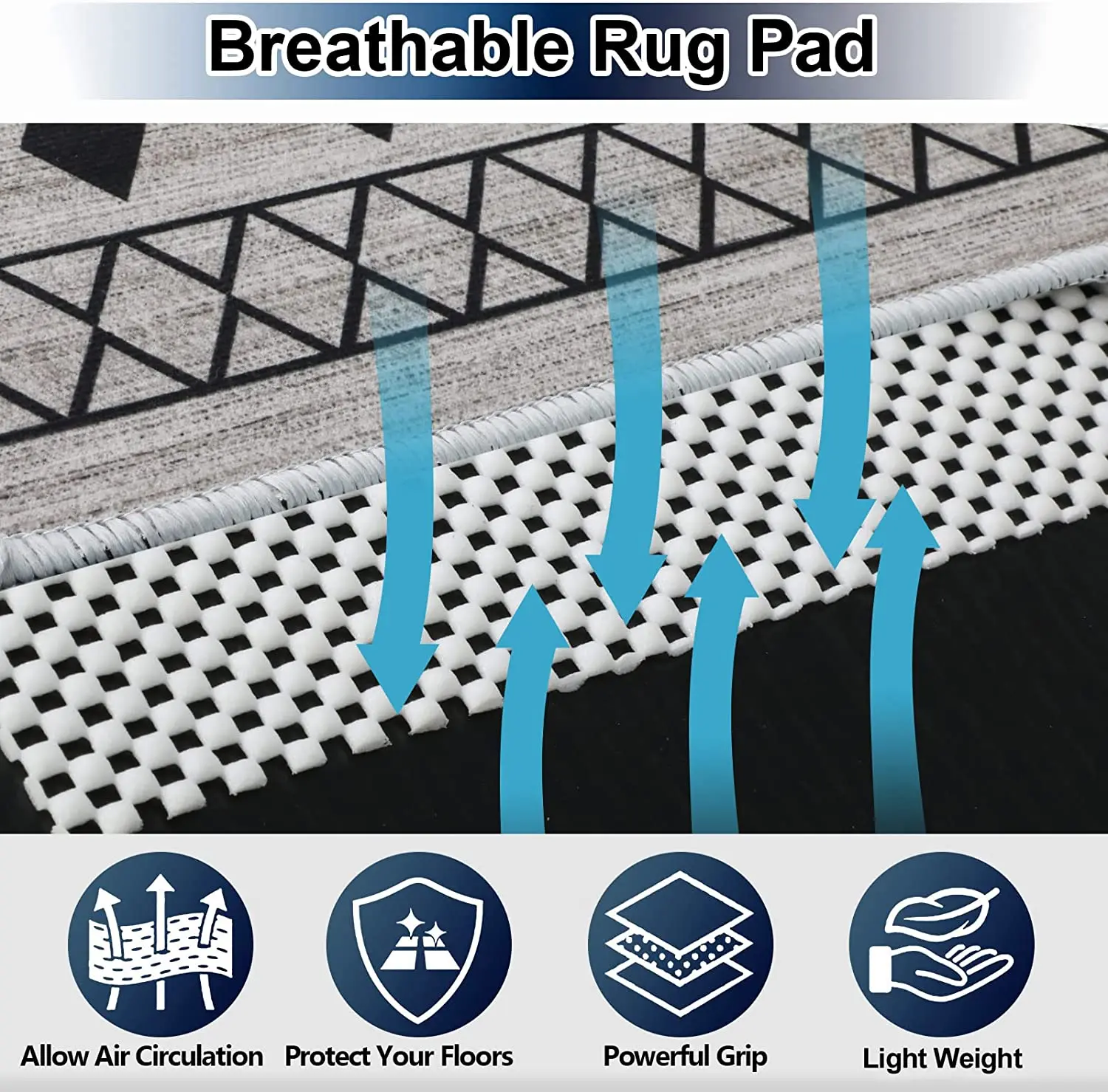 Anti Skid Rug Pad Gripper Reusable Rug Pads Carpet Patch For Any Hard Surface Floors Under Carpet Grip pad Non Slip Mat