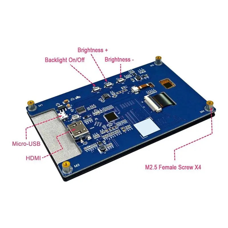 T81C 5인치 1280X720 IPS HDMI 호환 HD 모니터 디스플레이 라즈베리 파이 3B/3B+/4B 오렌지 파이용 정전식 터치 스크린