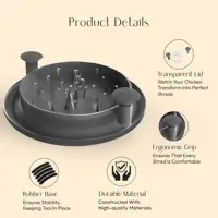 Broyeur de poulet amélioré avec couvercle transparent : grand outil rotatif antidérapant pour couper le poulet, le bœuf, le chou et les légumes 6