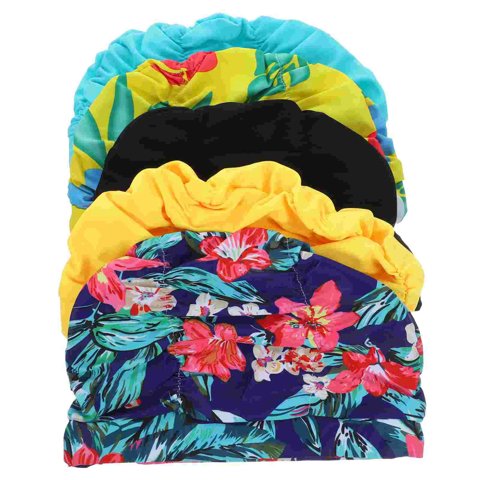 5 Pcs Hair Ties Ear Protection Portable Swim Hats Outdoor Large Swimming Cap for Women Long Women's