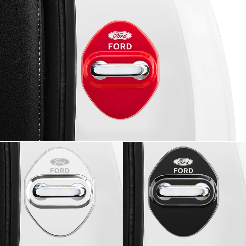 Car Styling Auto Door Lock Cover Emblem Protection Anti-Rust For Ford Focus EXPLORER Stainless Steel Car Accessories