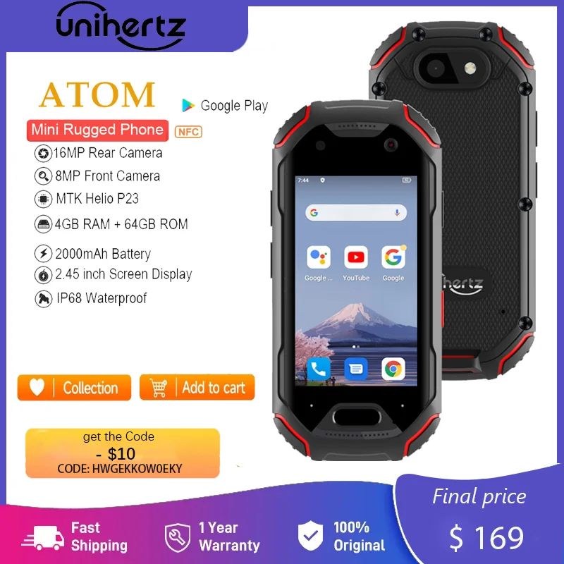 Smartphone Unihertz Atom Super Mini 4G - Sbloccato, Italia