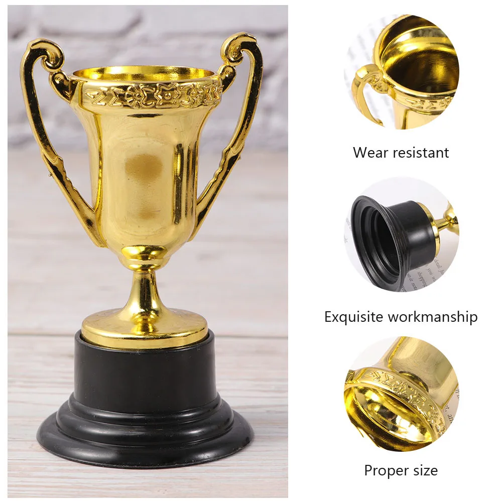 30pcs Golden Mini Award Trophy Plastic Reward Prizes Decor Children Reward Gift Children's Miniature Mini Small Prize Cup For