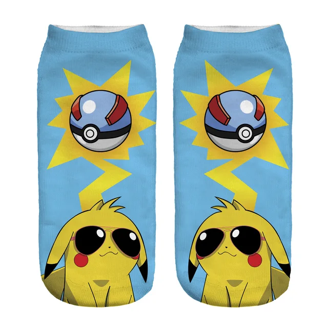 Pokemon cartoon printed women's socks anime figure cute Pikachu Squirtle Bulbasaur socks kids socks girls direct sales 12