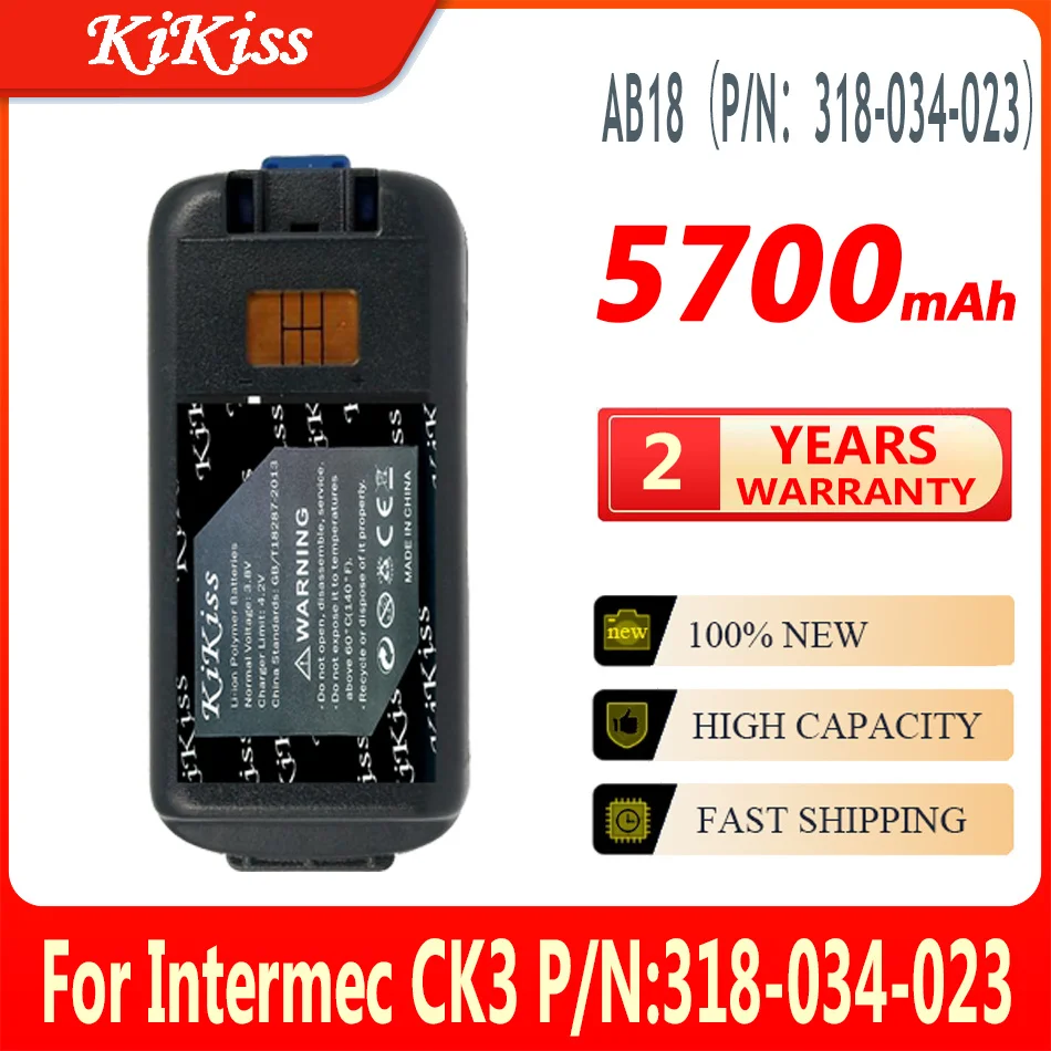 

5700mAh KiKiss Powerful Battery AB18 (P N 318-034-023) For Intermec CK3 CK3X CK3A1 CK3C1 CK3R PN 318-034-023 Bateria