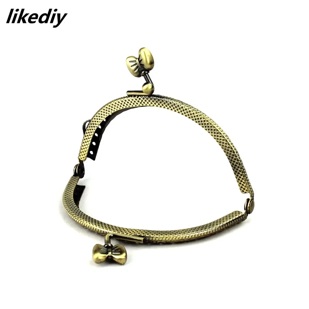 1 Piece 8.5 CM Antique Bronze Semicircle Metal Purse Frame Kiss Clasp Handle For DIY Bag Accessory