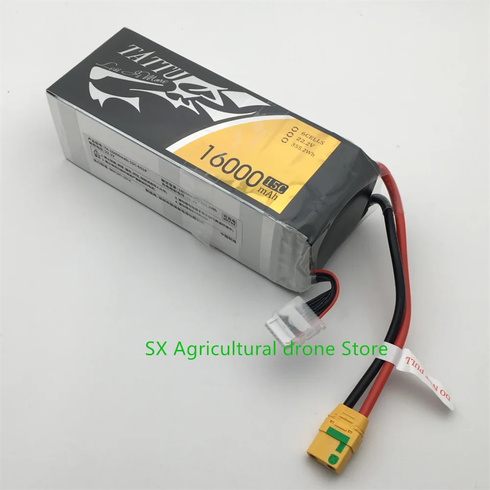 

TATTU 16000mAh 22.2V 6S LiPO Battery 15C for Big Load Multirotor Hexacopter for 10KG 16 L Agricultural drone/ UAV drone