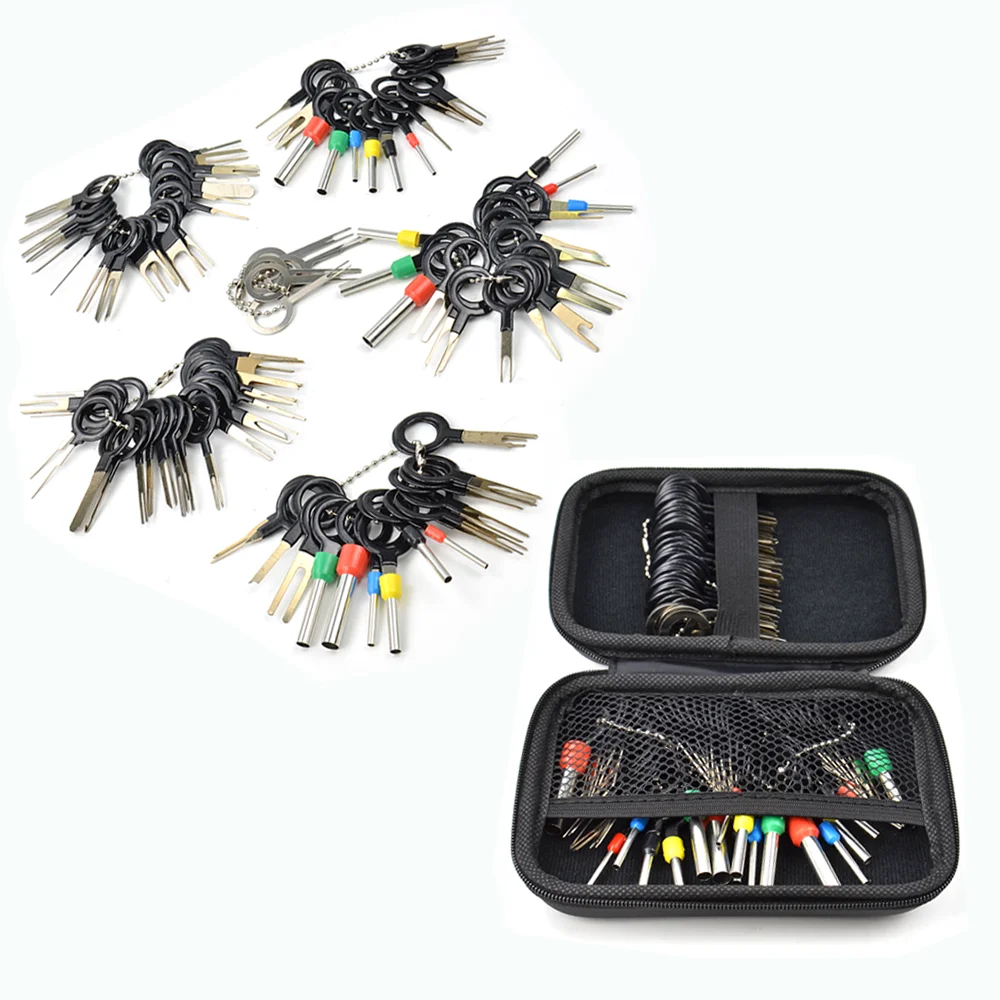 Automotive Plug Terminal Removal Tool Car Electrical Wire Crimp Connector Pin Extractor Kit Key Pin Removal Tool 119 PCS car terminal tools