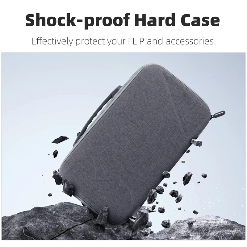 Portable Hard Case for DJI Flip Shockproof Drop-proof Storage Bag with Shoulder Strap Soft Inner Top Cover for DJI Flip RC2/RC-N