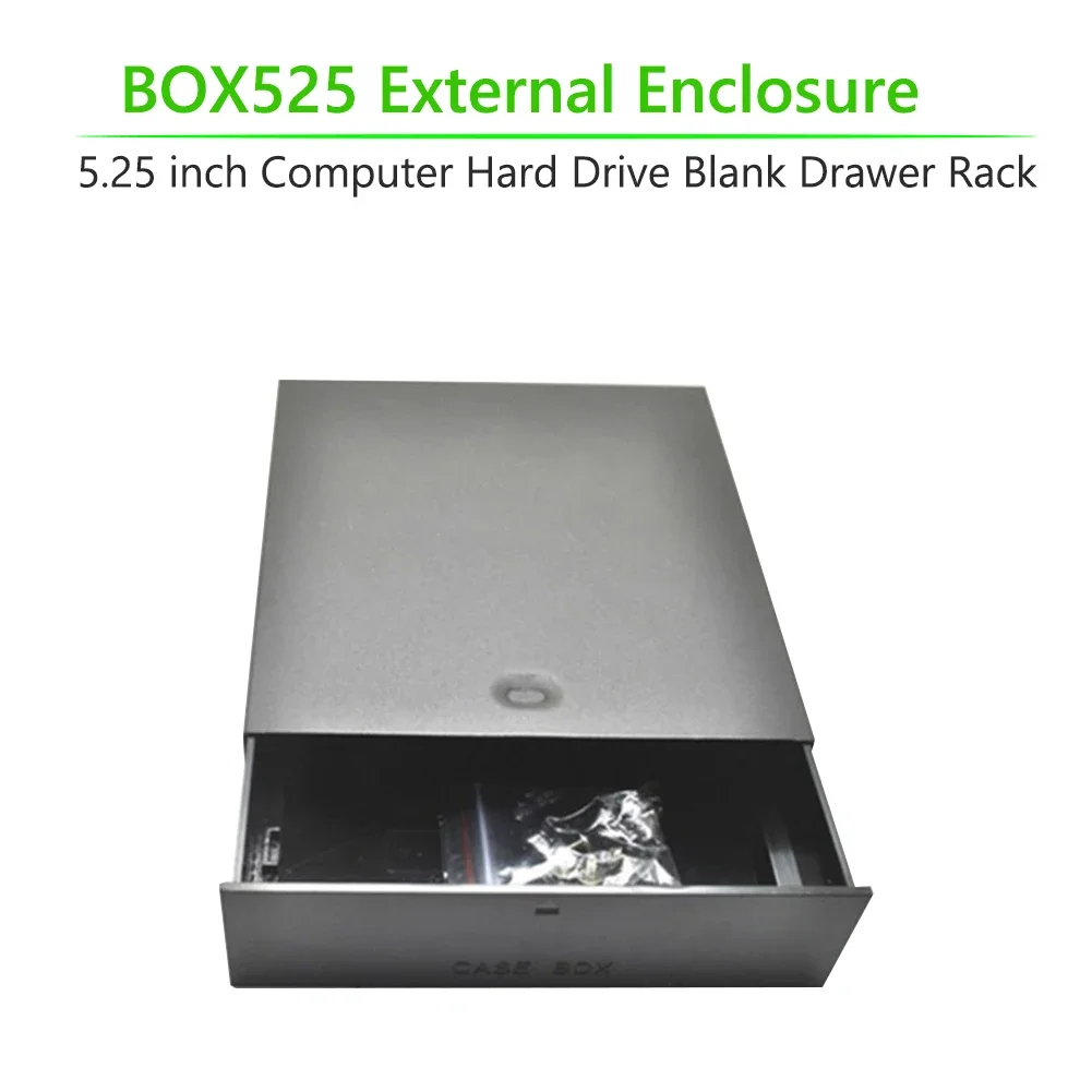 BOX525 External Enclosure 5.25 inch Hard Drive Mobile Blank Rack Organizer Drawer Tray Storage Box Case for Desktop Computer