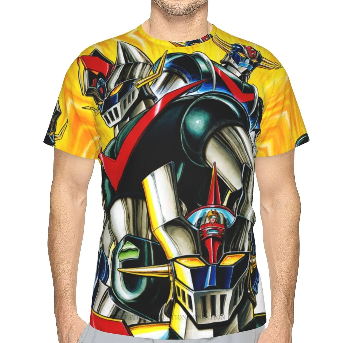 

Super Team UFO Robot Grendizer Polyester Print Men T Shirt Outdoor Sports Quick-drying Clothes Casual Loose T-Shirt Street Tees