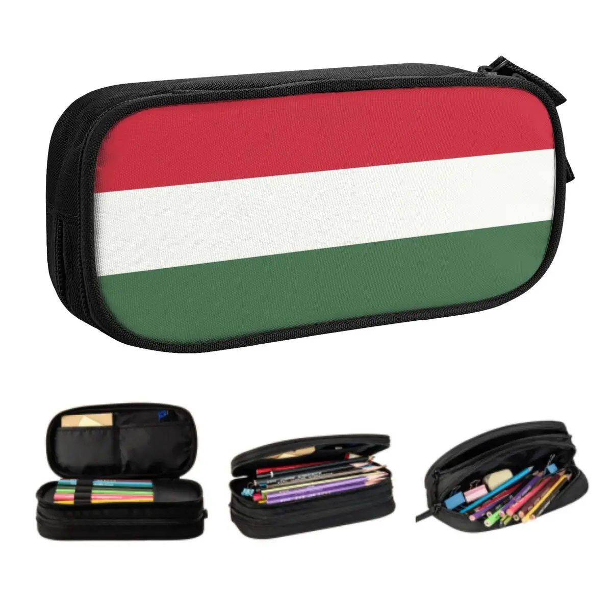 

Индивидуальные пеналы с венгрийским флагом для девочек и мальчиков, большая емкость, футляр для ручек