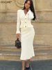 DGLUKE Elegant Knitted Two Piece Set For Women 2025 New In Matching Sets Top And Long Skirt Sets Holiday Festival Outfits 1
