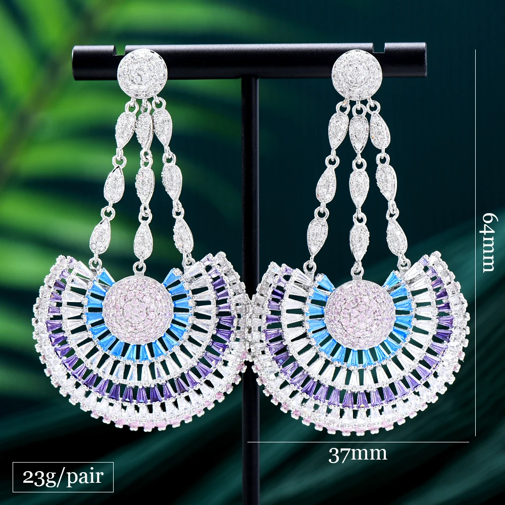 Missvikki Luxury Crystal Romantic Big Earrings for Women Bridal Drop Dangling Earrings Party Wedding Fashion Jewelry Gifts