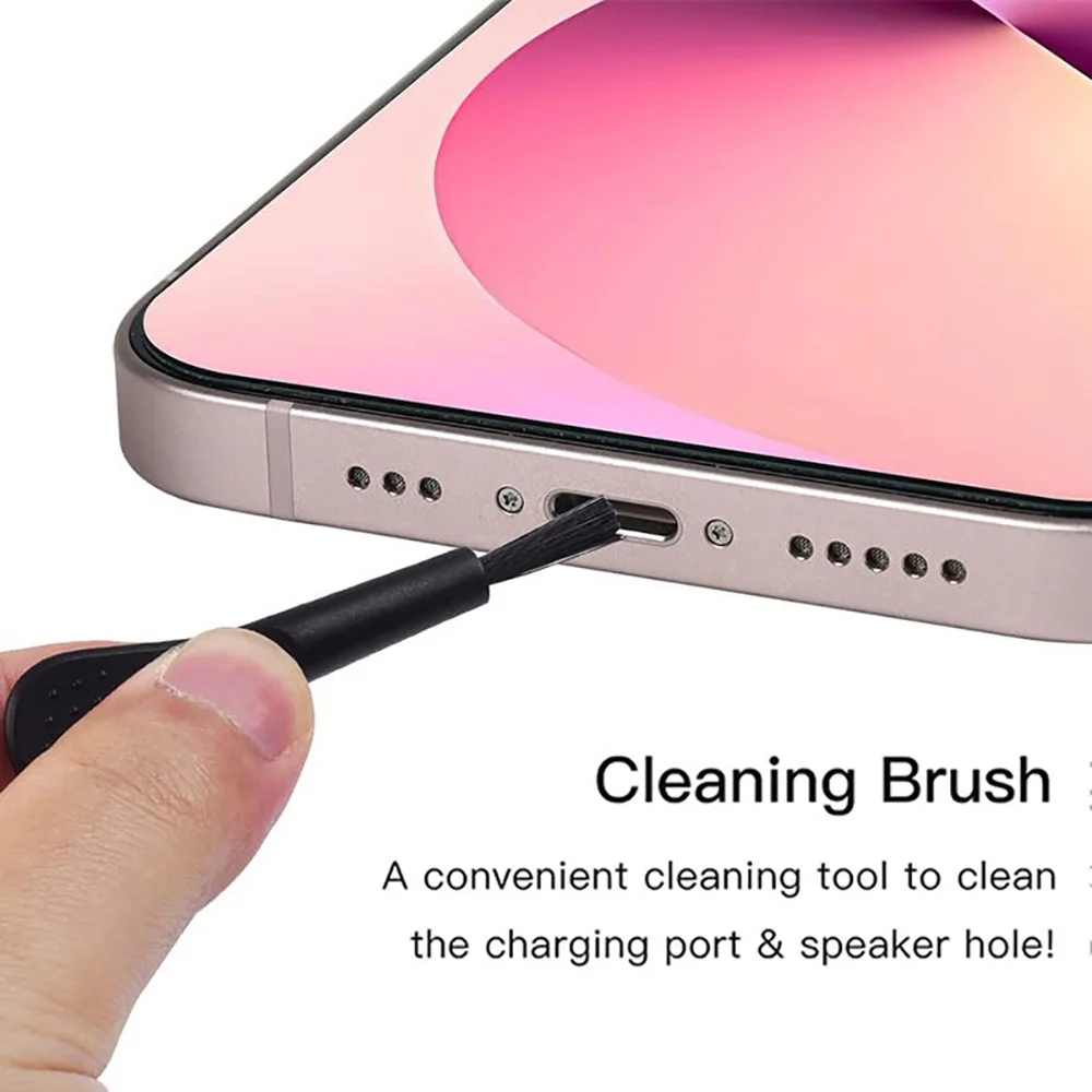 13/14Pcs Charging Port Dust Plug with Cleaning Brush for iPhone 17 16 15 14 13Pro Max Plus Samsung Xiaomi IOS Type C Cleaner Set