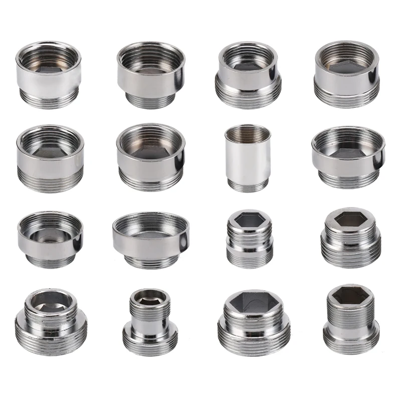 Chrome Brass Faucet Aerator Adapter Male Female M22 M24 G1/2" 3/4" Pipe Fittings Water Purifier Accessories M16 18 20 28 pipe fitting water faucet adapter water pipe fitting hose pipe fitting 1pc