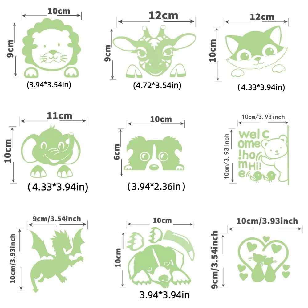 Luminous Glow Switch Sticker Cartoon Cute Home Decor Sticker Animal Glow In The Dark Wall Stickers Room Decoration 1PC