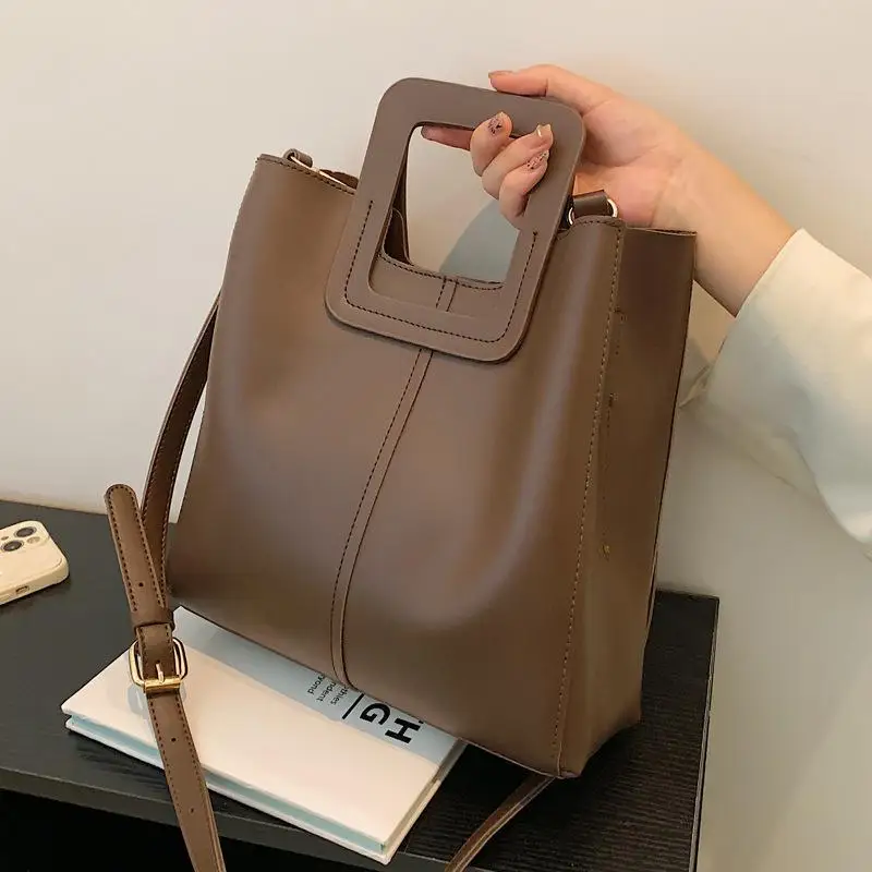 New Large Capacity Waterproof Female Bucket Bag Leather Crossbody Bag Women's Tote Bag Autumn Winter Portable Handbag