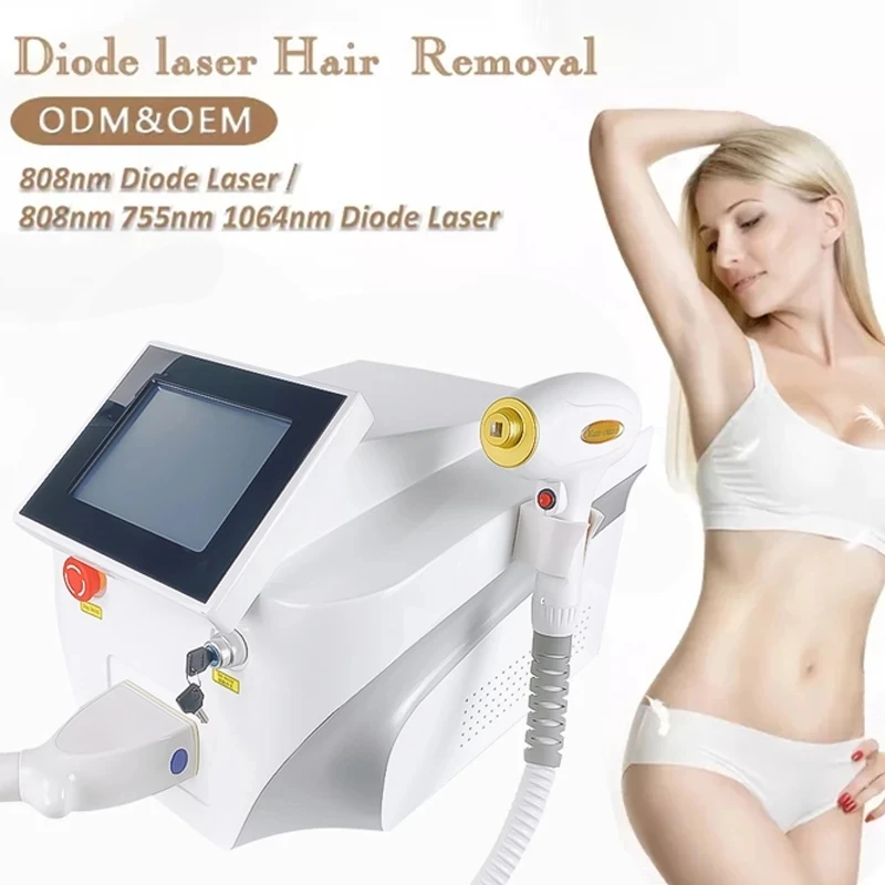 Portable Three-Wavelength Ice Diode Laser Hair Removal Machine 755 808 1064 Laser Permanent Hair Removal Free Custom Boot Logo