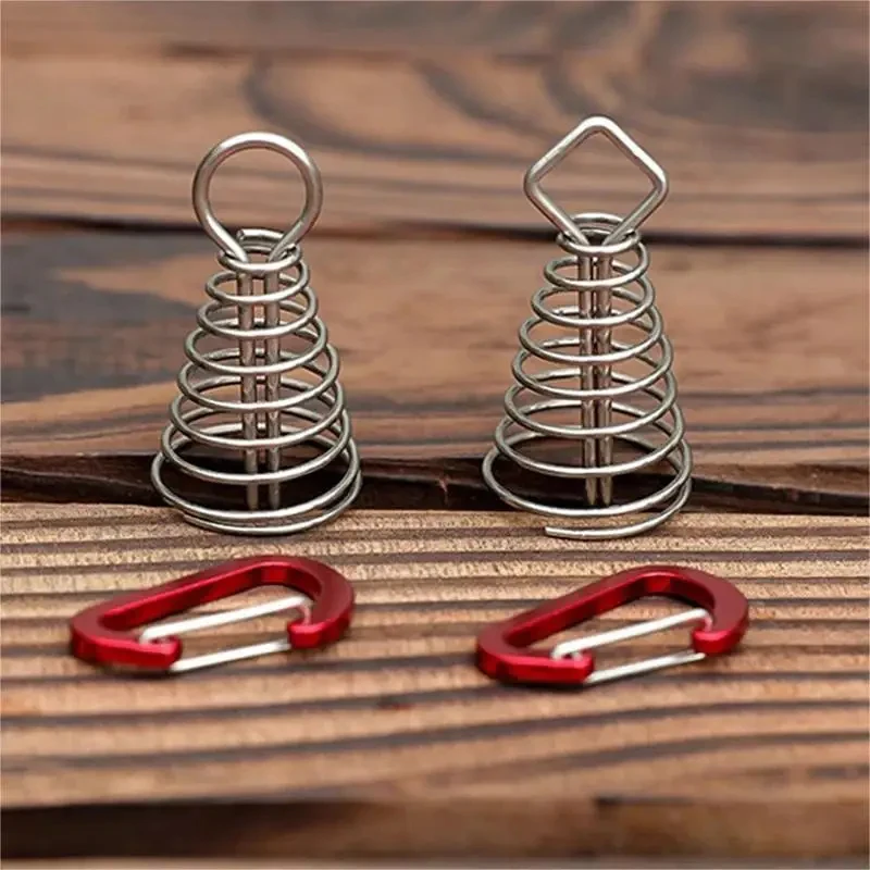 Outdoor Camping Octopus Rope Buckle Camping Deck Nail Stainless Steel Fixed Tent Rope Buckle Wooden Hook Spring Wind tent rope buckle