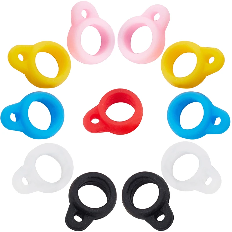 Anti-Lost Silicone Rubber Rings Holder 24PCS 6 Colors Multipurpose Adjustable Cases Necklace Lanyard Replacement Pendant silicone rings