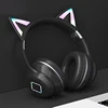 Écouteurs sans fil Bluetooth, lumière LED, dégradé de couleur, oreillettes de chat