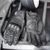 Retro Leather Black Motorcycle Gloves Men Summer Perforated Breathable Motocross Gloves Touch Screen Moto Racing Equipment Glove 3