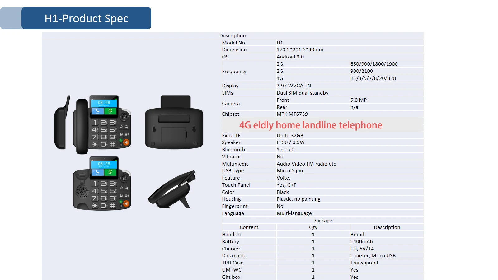 Description Picture 2 of item4G LTE SIM Card Android Smart Fixed Touch Screen Video Call Telephone With Wifi Recording For Home Business Landline Desk Phone