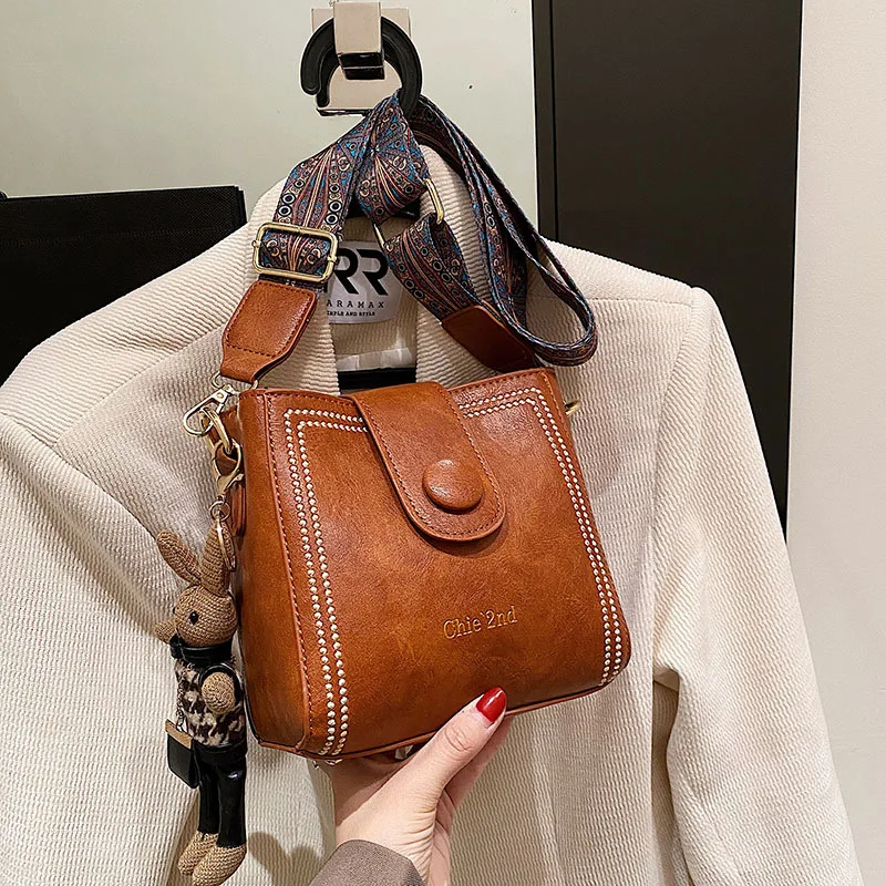

Soft PU Women's Bags Korean Fashion Retro Small Square Bag Trend Shoulder Bags Crossbody Bag Portable Mobile Phone Bag