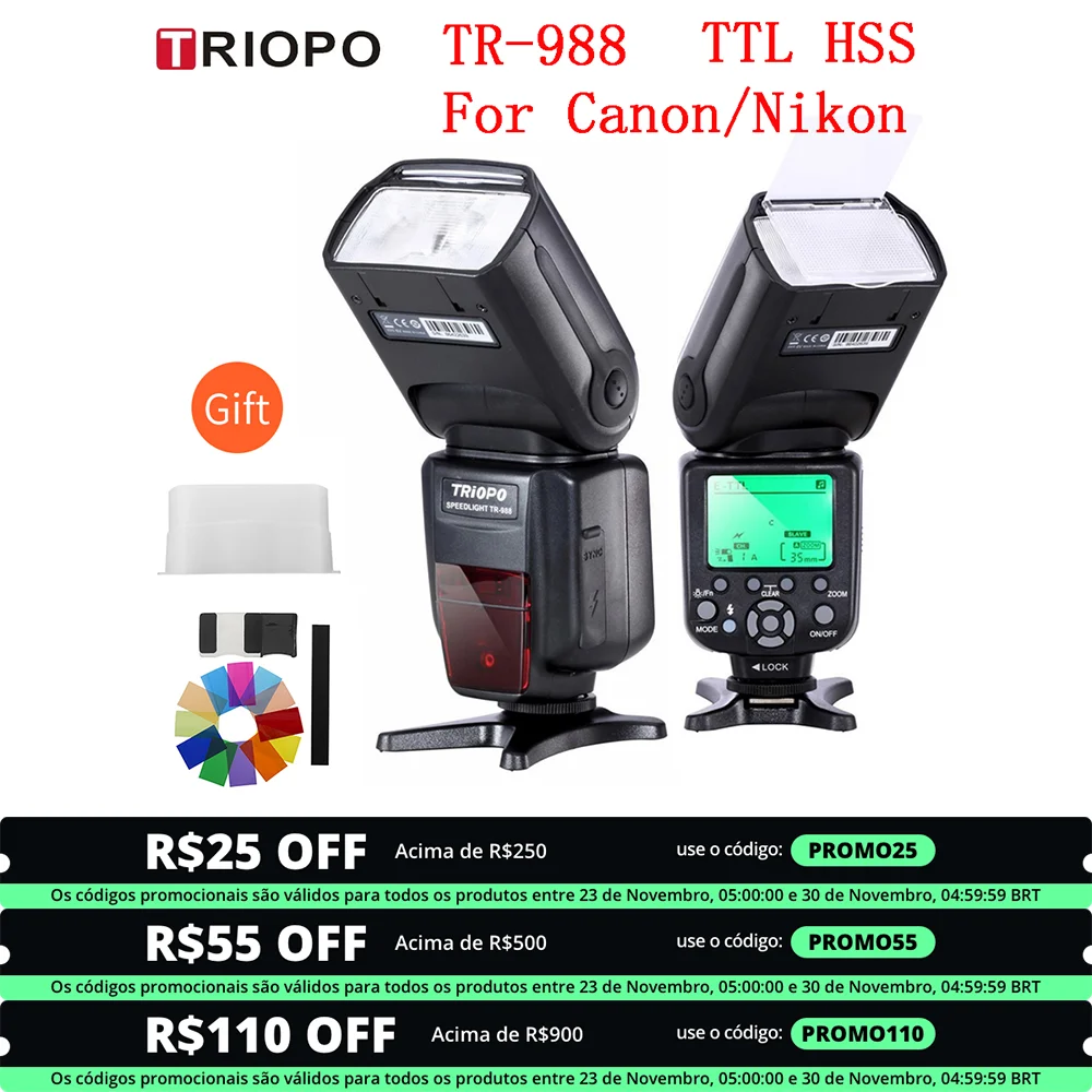 TRIOPOHighSpeedSyncCameraFlashSpeedliteparaCanoneNikonCmera