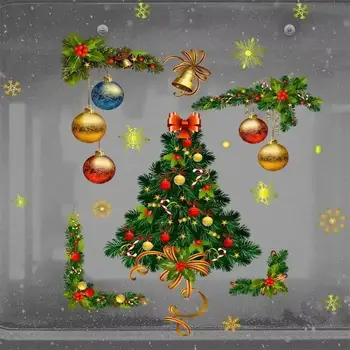 Christmas Wall Stickers Home Decor Glass Wall Stickers Window Glass Festival Decals New Year Christmas Decoration