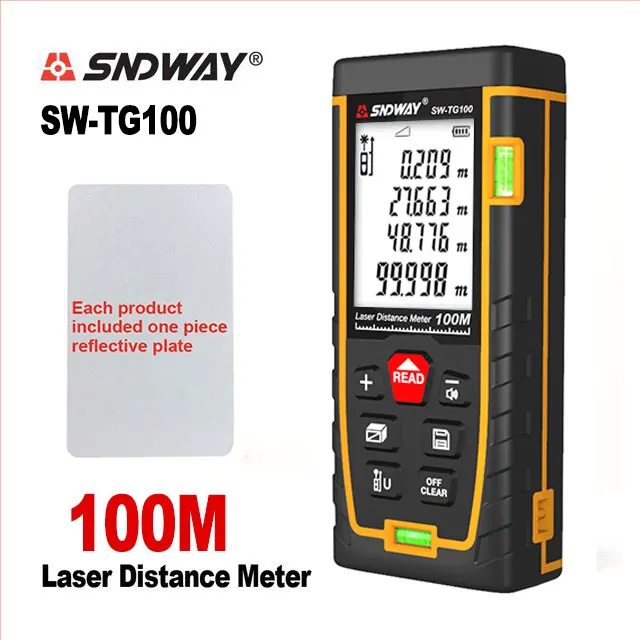 SNDWAY Laser Rangefinder Hunting Rangefinder Digital Mini Range finder Laser Tape Distance Ruler Sensor 50M 100M Distance Meter