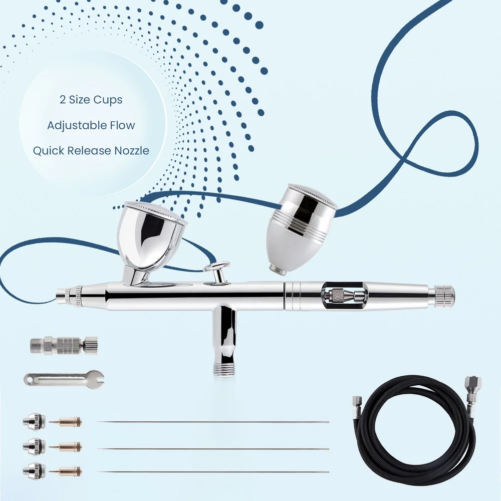 180cm Air Tube Dual-action Paint Airbrush Accessories 0.2/0.3/0.5mm Nozzle Kit Set Airbrush Spray Gun With For Nails Painting