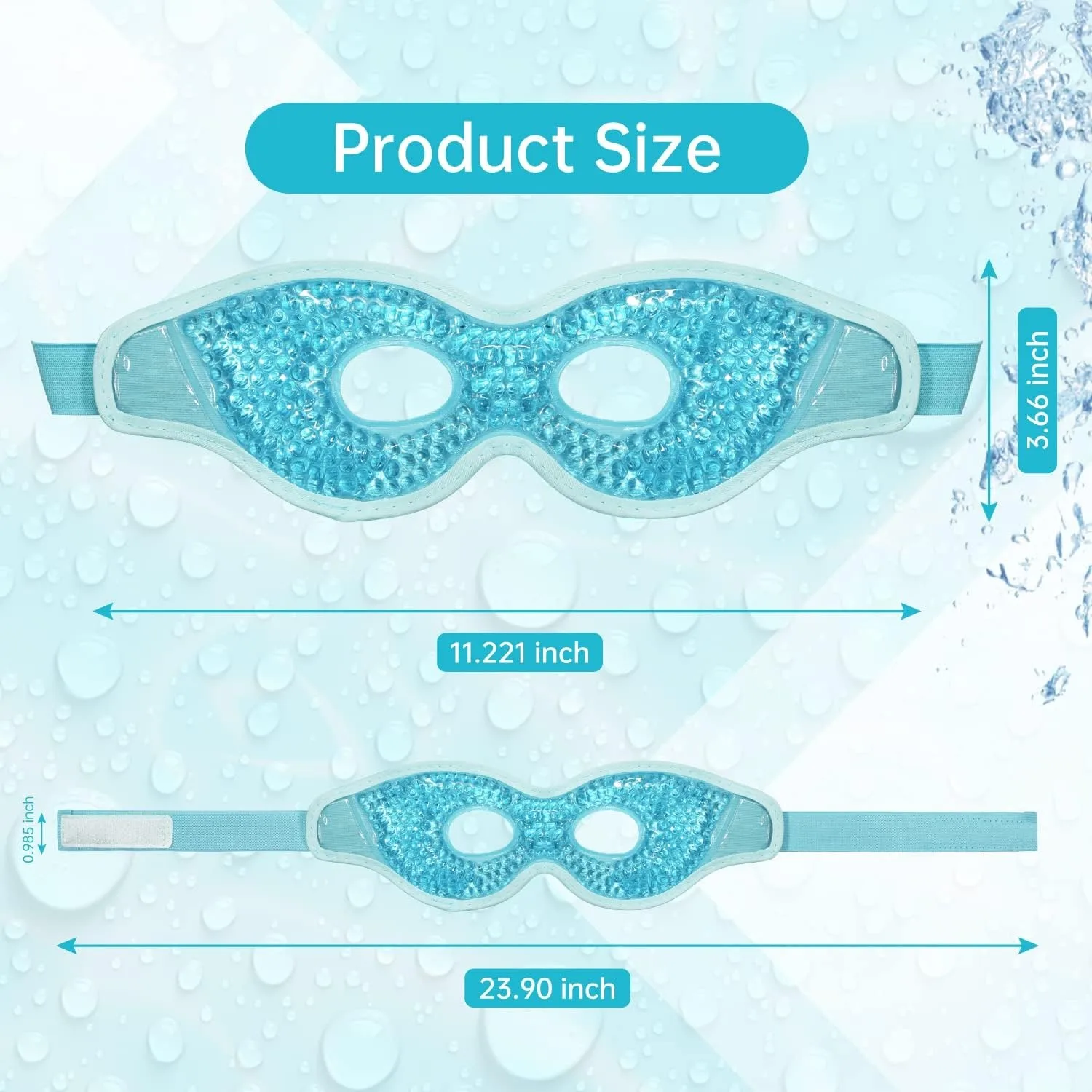Ice Eye Mask Reusable Ice Pack for Eyes,Hot Cold Compress Gel Bead Cooling Eye Mask with Eye Hole,Perfect Gift For Birthday/Chri 2