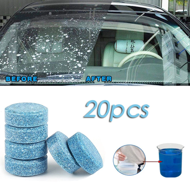 Car Windshield Cleaner Effervescent Tablets Solid Washer Agent Universal Automobile Glass Water Dust Soot Remover cleaning tool
