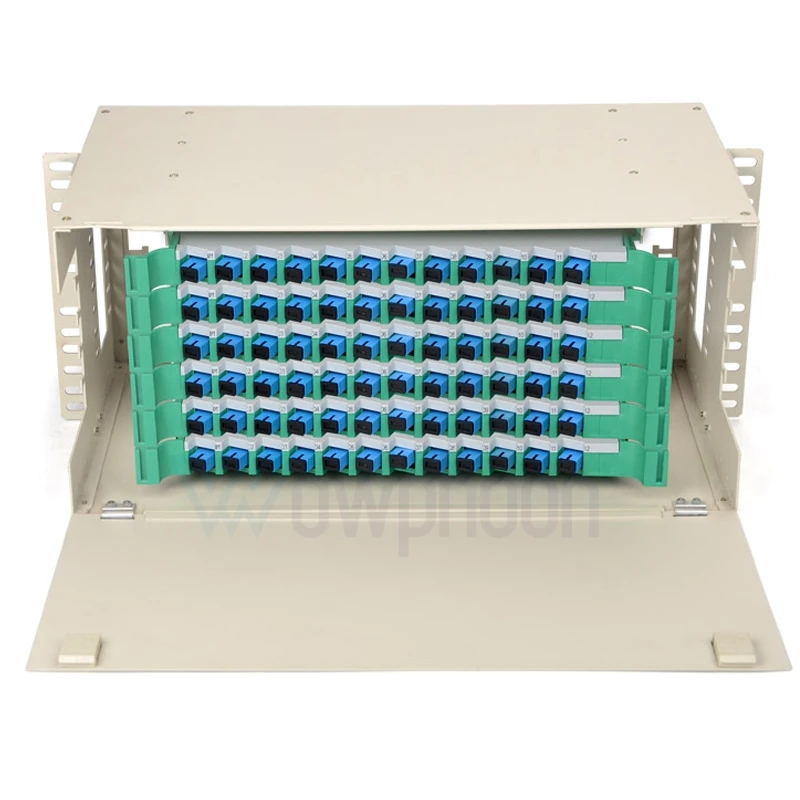   단일 모드 광 분배 프레임, 광섬유 패치 패널, 72 코어 랙 마운트, ODF FC SC LC, 19 인치, ODF 72 포트 