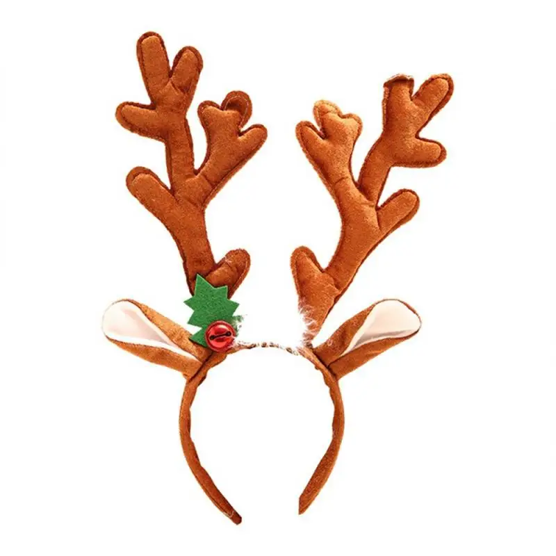 Christmas Reindeer Antlers Headband Elk Antlers Ears Head Hoop With Red Bell Christmas Party Hair Accessories Navidad