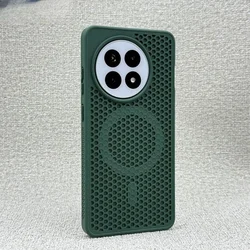 Honeycomb Cooling Magnetic Wireless Charging Shockproof Matte Hard Case for OnePlus Ace5Pro (Dark Green)
