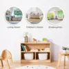 3-Compartment Wooden Storage Cabinet, 35.4" L, 2-Tier Toy Organizers and Storage, for Playroom, Nursery, Classroom, Kindergarten 3