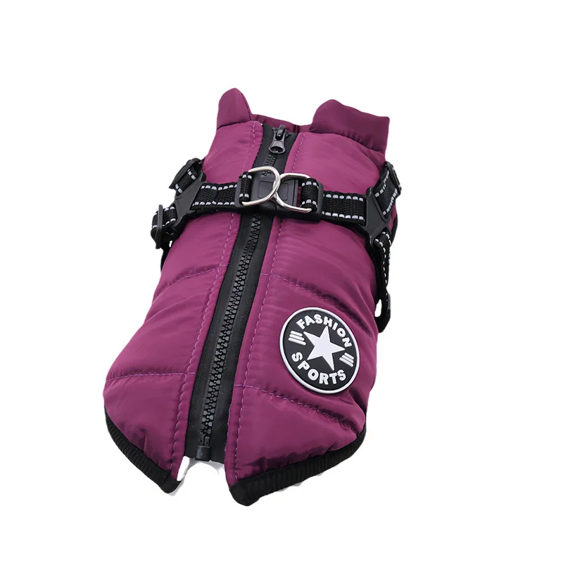 Large Pet Dog Jacket Harness Winter Warm Labrador Waterproof Big Coat Chihuahua French Bulldog Outfits