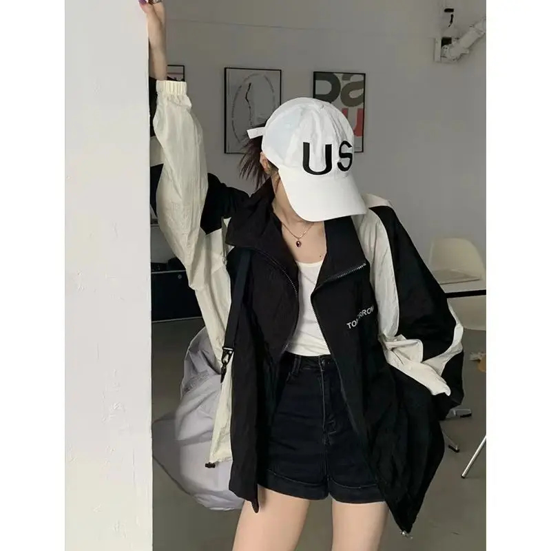Y2K Color Collision Sunscreen Clothing Women External Wear Spring and Summer New Fashion Sunscreen Outdoor Coat Jacket Women
