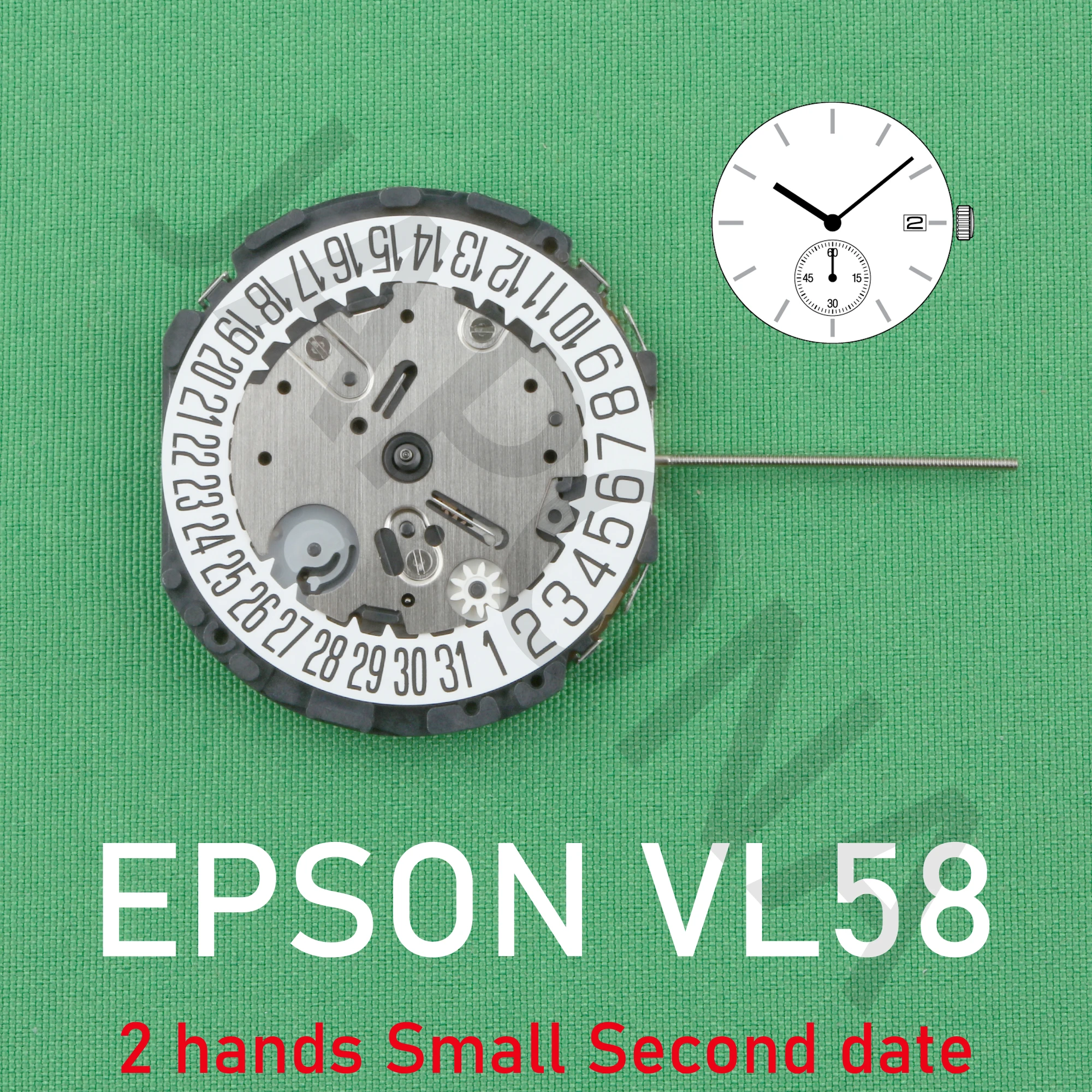 

Механизм EPSON VL58, движение VL58A, 2 руки и маленькая секунда, движение мышц, маленькая секунда, часы VL58