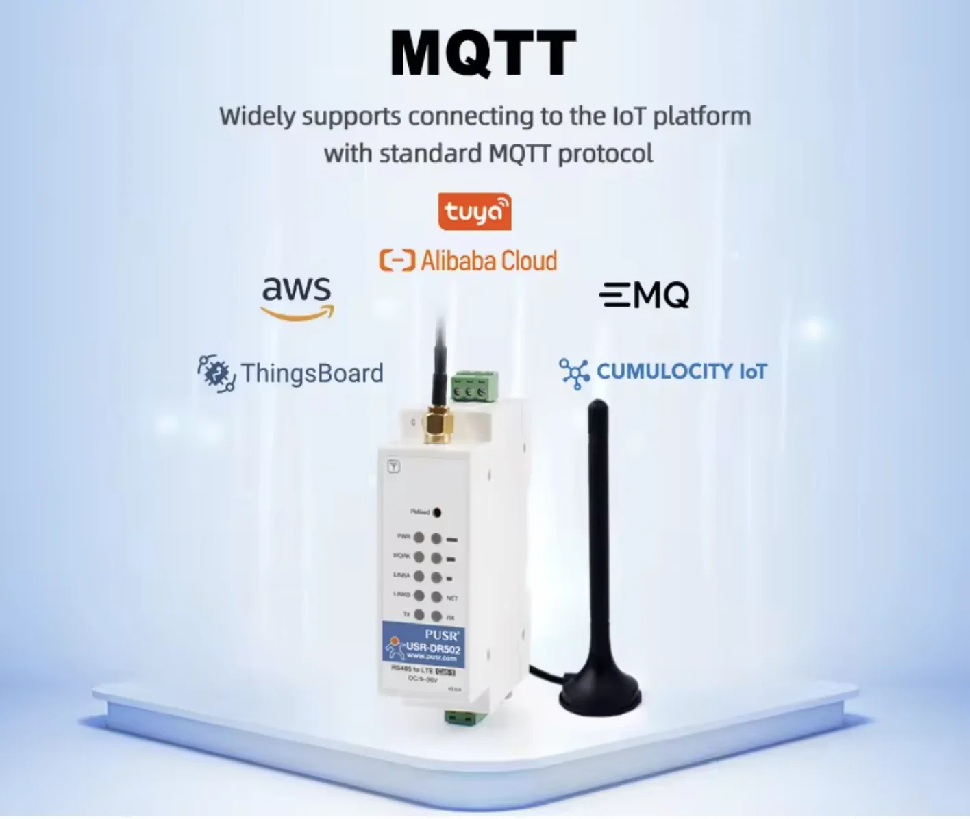 USR-DR502-E Europe HTTP MQTT GSM SMS 4G LTE Cat 1 Modem Support IoT Platform
