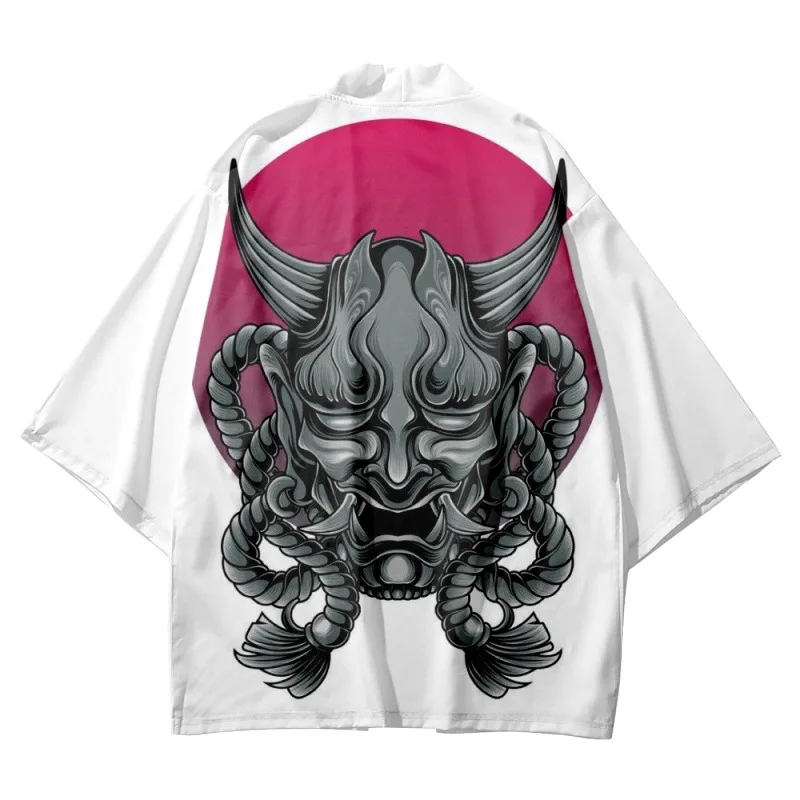 

Женский/мужской кардиган-кимоно с японской мангой, размеры 6XL/5XL/4XL
