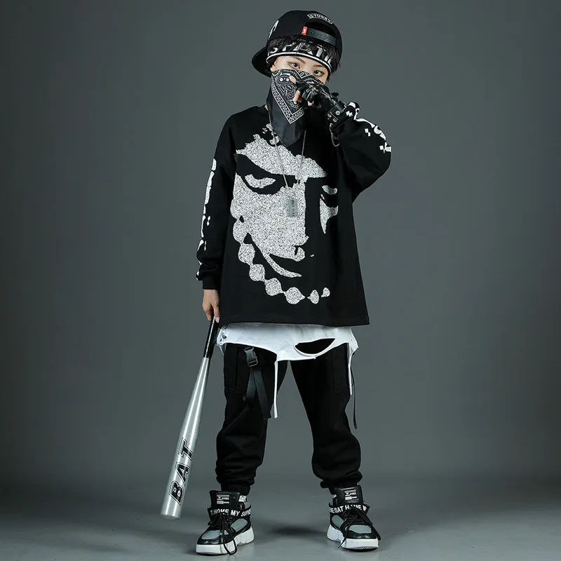 

Kids Outfit Hoodie Pant Boys Streetwear Fashion Hip Hop Oversize Loose Casual Hooded Sweatshirt Pant Children Tracksuit