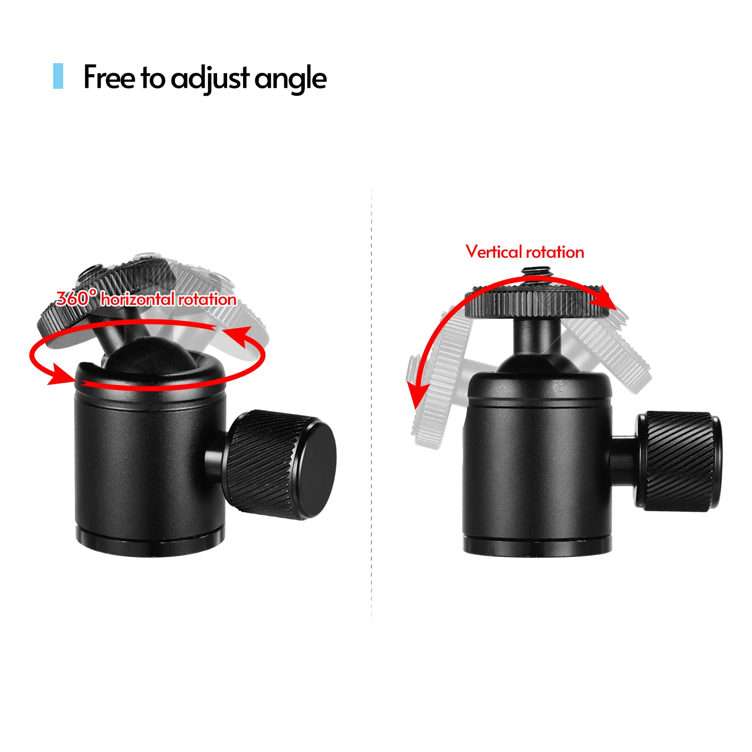 Mini Metal Tripod Head Adapter Ball Head with 1/4 Inch Screw and 3/8 Inch Screw Hole for Mobile Phone Camera LED Light Tripod tripod ball head camera head adapter