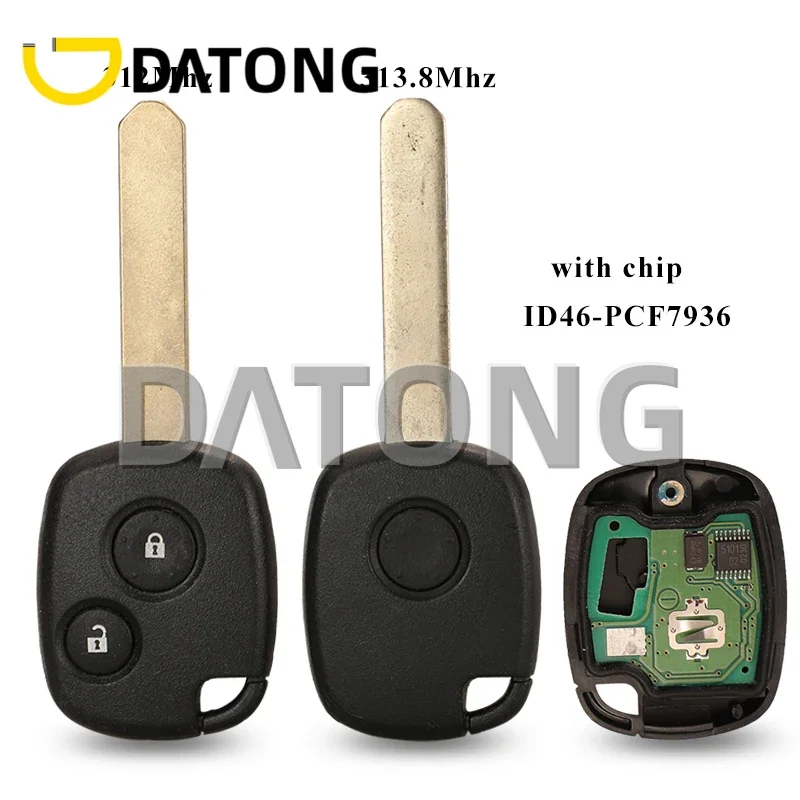 

CHANKey 1/2 BTN FSK 312.12Mhz /313.8MHZ ID46 Chip Remote Car Key Fob For Honda Fit Stepwagon Odyssey -2006