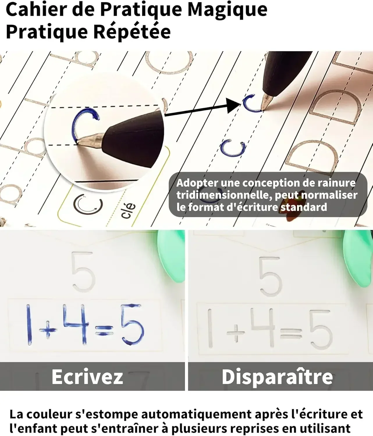 French Magic Practice Copybook Free Pen Preschools Kids Calligraphy Notebook Children Reusable Français Writing Book Ages 3-8 4