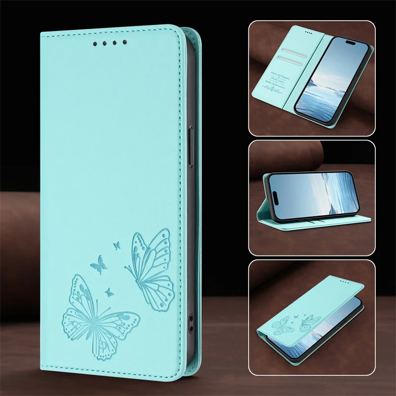 Premium Magnetic Leather Wallet Case with Stand and Flip Cover