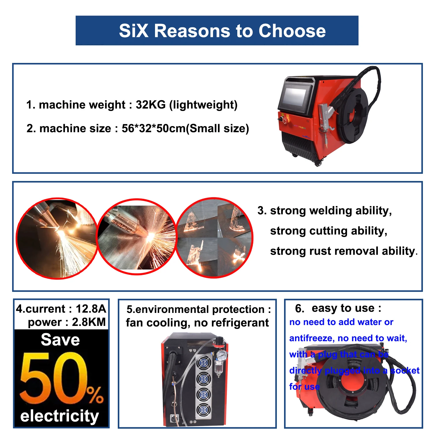 1200W Air Cooling Laser Welder 4 in 1 Strong Cutting Welding Cleaning Fiber Laser Welding Machine for Metal Air Cooled Laser 2